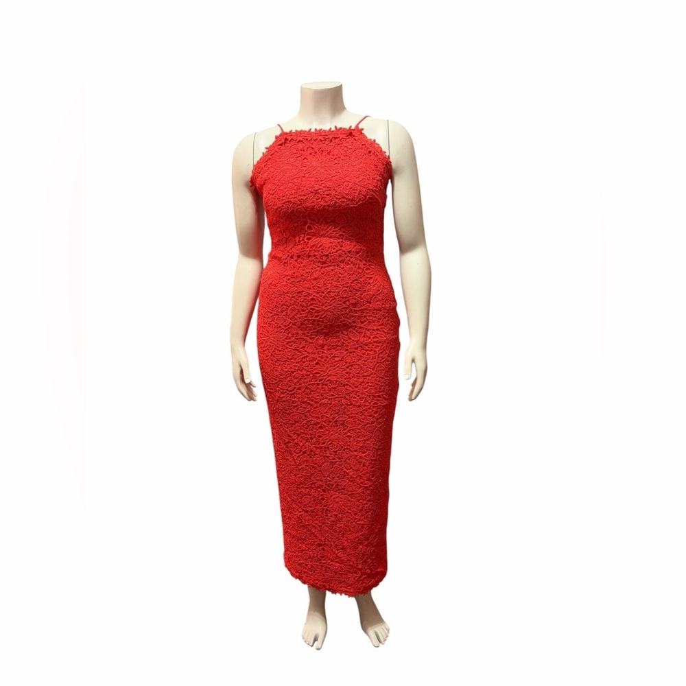 NWT Antonio Melani Sz 6 Nany Lace Midi Dress Spaghetti Strap Bodycon Sleeveless